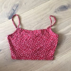 Red and white cropped camisole